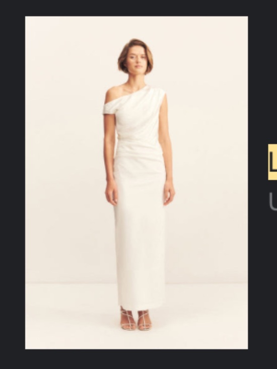 Shona Joy Dresses & Skirts - Shona Joy White One-Shoulder Column Gown